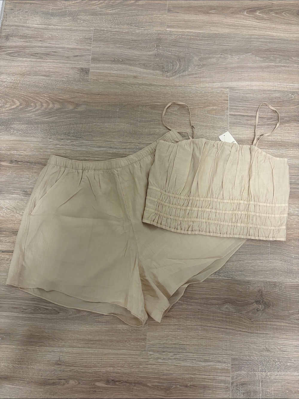 Abercrombie & Fitch Cream Two-Piece Pajama Set